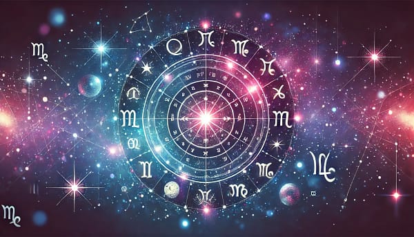 Abstract astrology representation by Renata Clarke, founder of Brand Alchemy and creator of Quantum Essence Branding. Featuring zodiac signs, constellations, and glowing stars on a cosmic background, the image symbolises astrology, personal branding, and spiritual alignment, aligning with the unique approach of Quantum Essence Branding for authentic brand creation.
